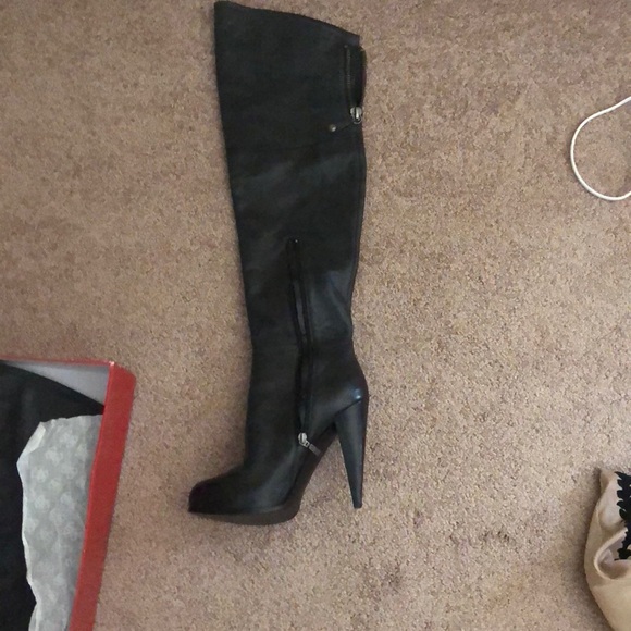 guess thigh high leather boots